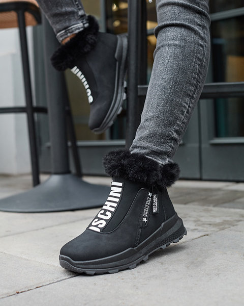 Чоботи жіночі утеплені чорні з хутром Scherr- Footwear