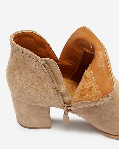 Чоботи жіночі утеплені світло-коричневі на низькій халяві Lorik - Взуття