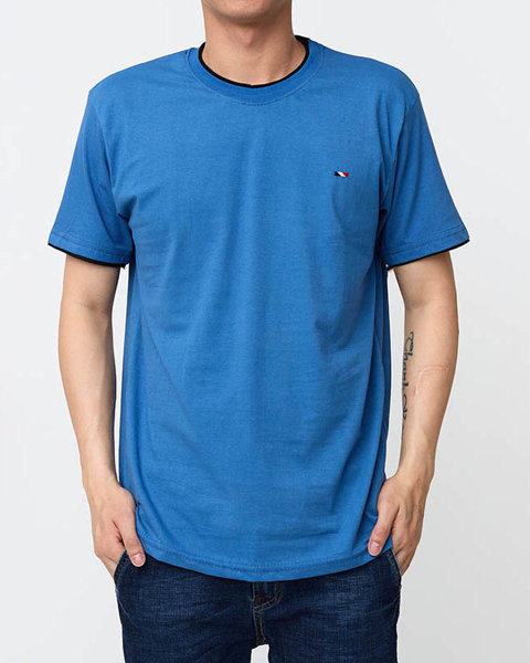 Чоловіча темно-синя бавовняна футболка - Одяг