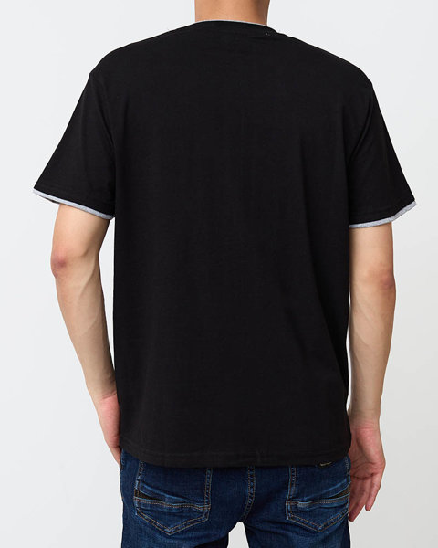 Чорна бавовняна чоловіча футболка - Одяг
