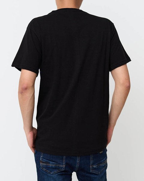 Чорна чоловіча футболка з принтом - Одяг