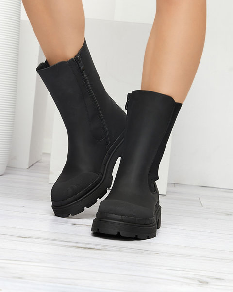 Чорні матові жіночі високі черевики Namrid- Взуття