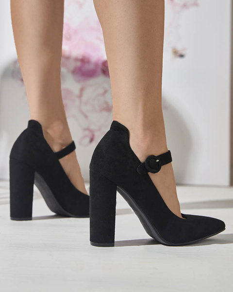 Чорні туфлі жіночі на полотні Halmmi - Взуття