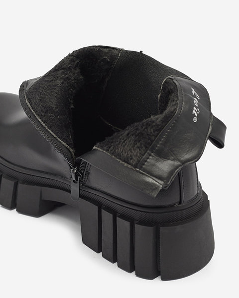 Чорні жіночі черевики на потовщеній підошві Olilno- Взуття