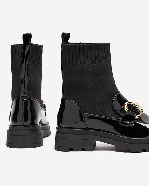 Чорні жіночі черевики з носком Accioi-Footwear
