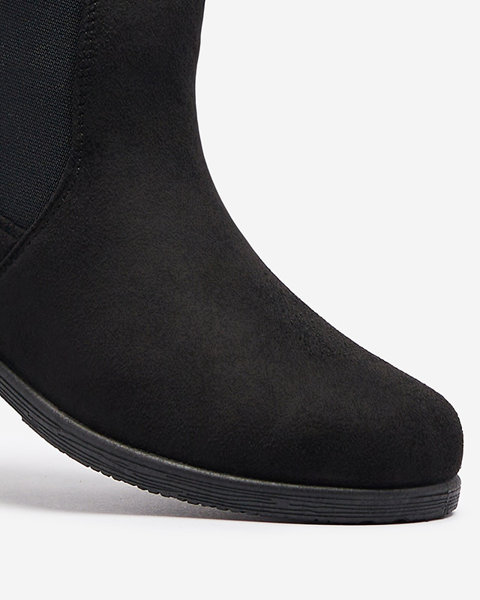 Чорні жіночі черевики a'la sztyblety еко замша Ludoppio- Footwear