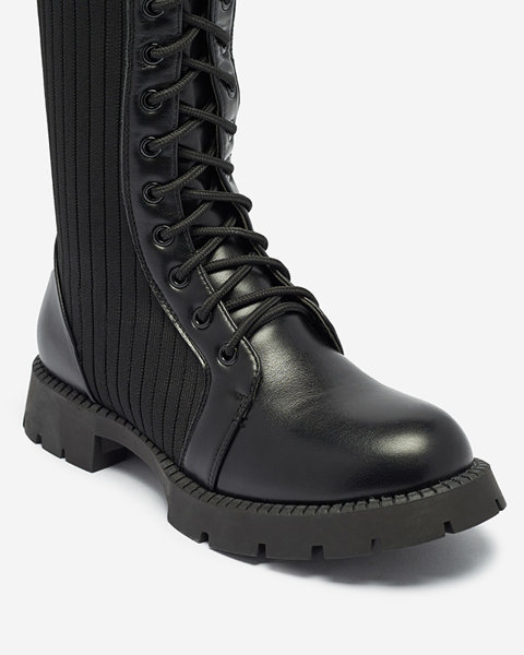Чорні жіночі чоботи на шнурівці Sallia- Footwear