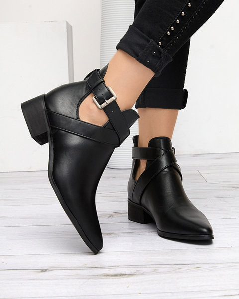 Чорні жіночі чоботи з розрізом Sodif