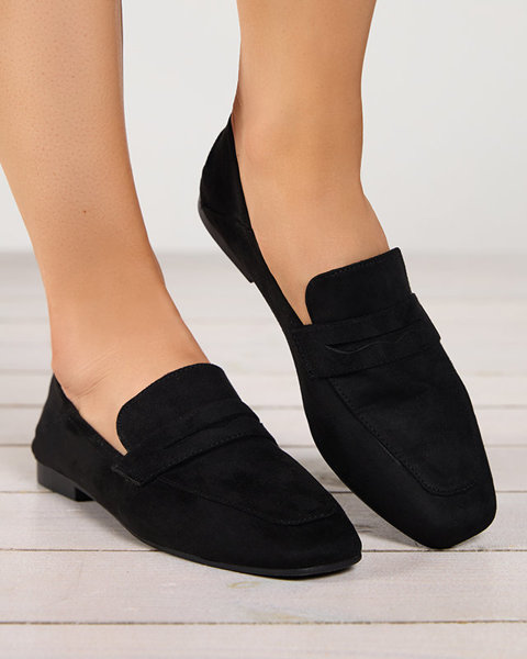 Чорні жіночі еко замшеві лофери Allowi - Взуття