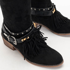 Чорні жіночі ковбойські чоботи з прикрасами Clarosai - Взуття