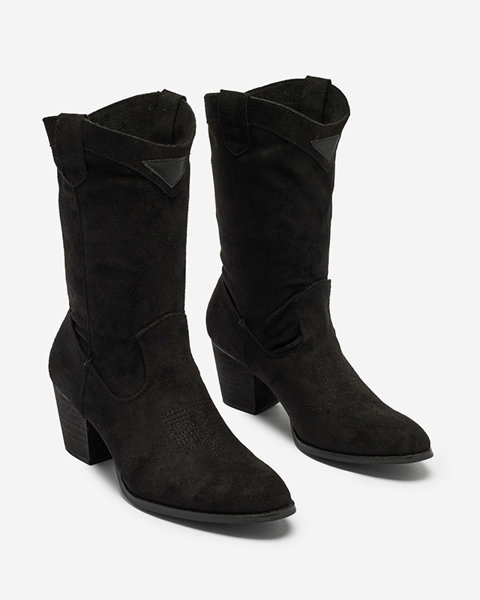 Чорні жіночі ковбойські чоботи з вишивкою Cedira - Взуття