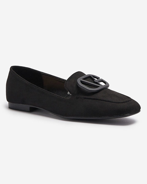 Чорні жіночі мокасини з орнаментом в тон Jeterika - Взуття