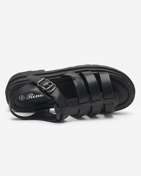 Чорні жіночі сандалі на більш товстій підошві Gacino - Взуття
