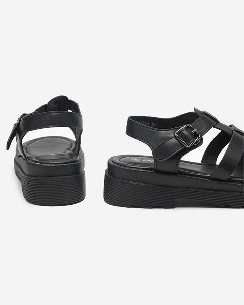 Чорні жіночі сандалі на більш товстій підошві Gacino - Взуття