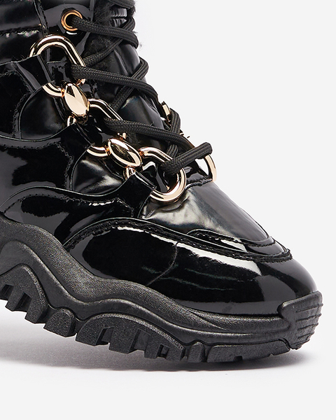 Чорні жіночі спортивні зимові черевики a'la trappers Mertika - Взуття