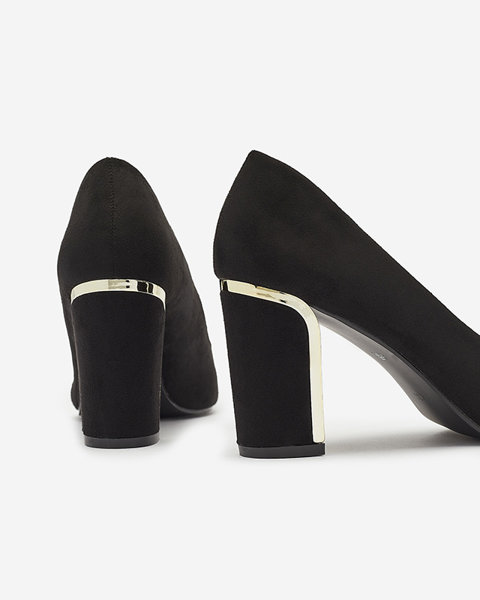 Чорні жіночі туфлі-човники з екозамші зі стійкою Afrogos- Взуття