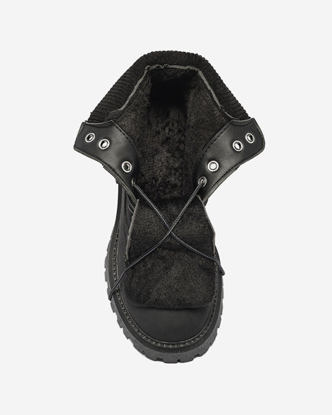 Чорні жіночі утеплені черевики-трапери Teruna - Взуття