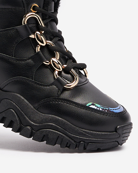 Чорні жіночі утеплені спортивні кросівки Nepolle- Взуття