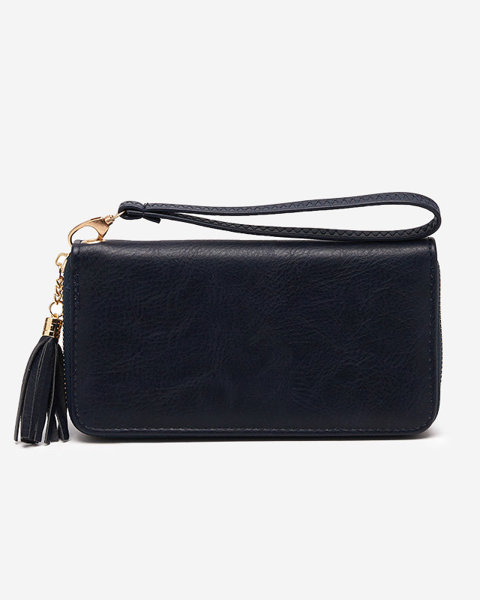 Чорний жіночий гаманець великий з бахромою - Аксесуари