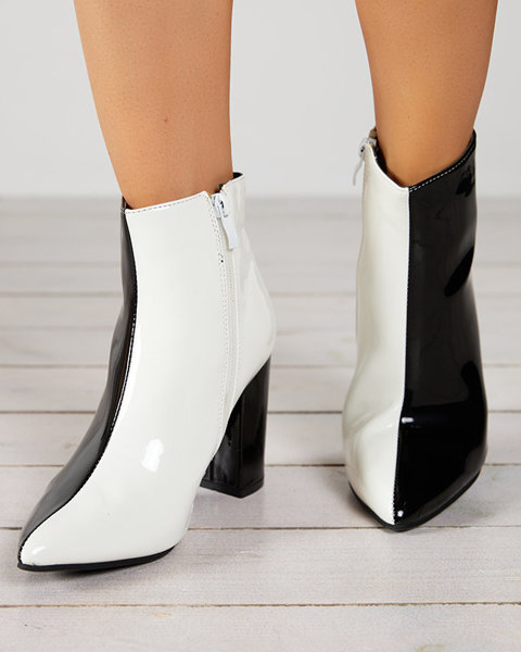 Чорно-білі лаковані чоботи на стовпі Cruell - Взуття