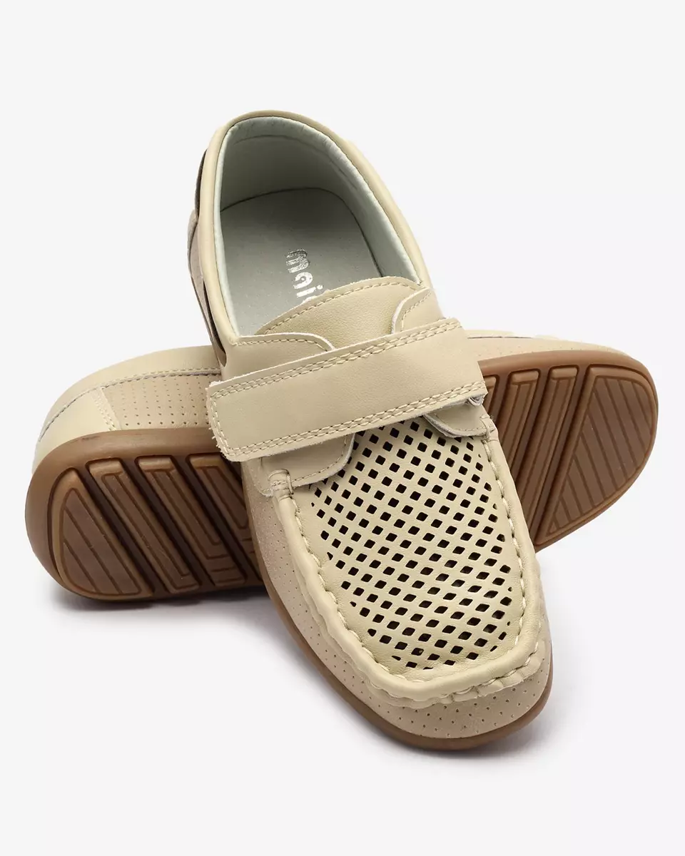 Дитячі ажурні мокасини бежеві Nexxc- Взуття