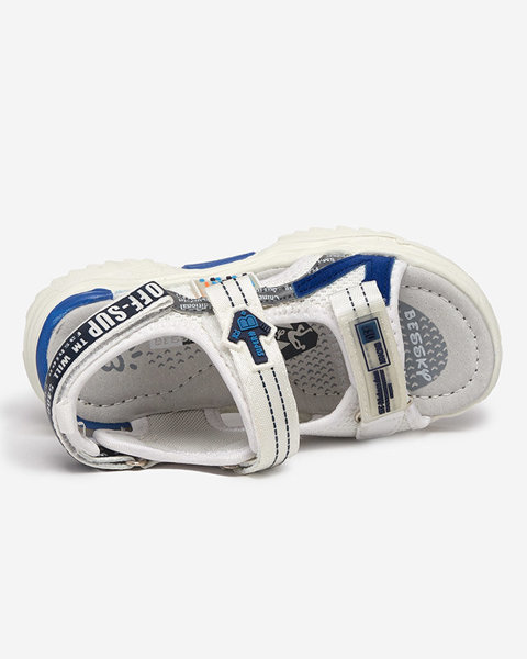 Дитячі білі та темно-сині босоніжки на липучках Ceteris - Shoes