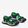 Дитячі темно-сині спортивні босоніжки із зеленими вставками Krifia - Взуття
