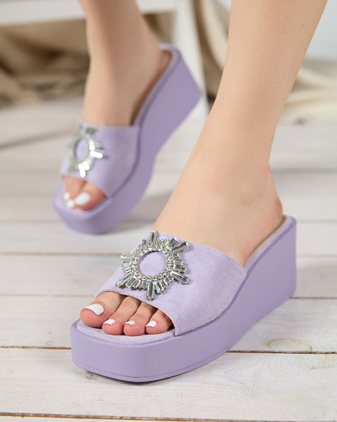 Фіолетові жіночі тапочки на платформі Dreccoti - Взуття