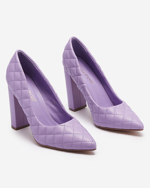 Фіолетові жіночі туфлі-човники на шпильці з тисненням Torosa- Footwear