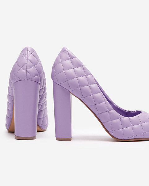 Фіолетові жіночі туфлі-човники на шпильці з тисненням Torosa- Footwear