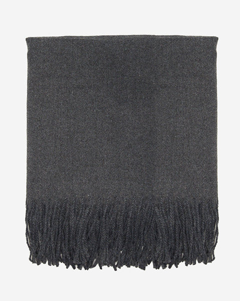 Гладкий темно-сірий жіночий шарф - Аксесуари