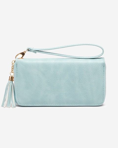 Голубий жіночий гаманець з бахромою - Аксесуари
