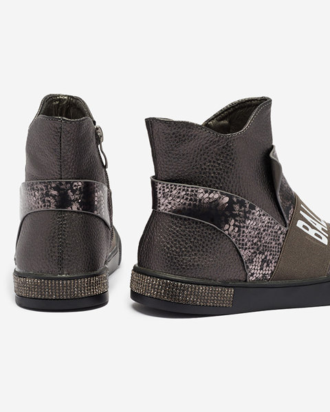 Графітово-сірі черевики для дівчинки Doubnic