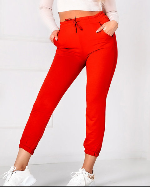 Класичні жіночі червоні спортивні штани - Одяг