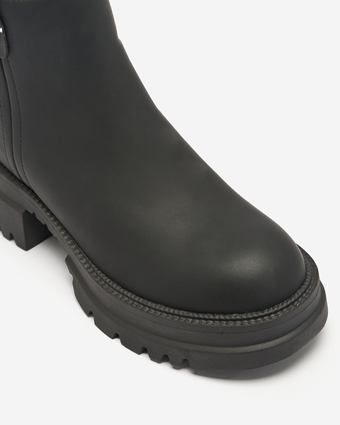 Класичні жіночі матові черевики з утепленням чорного кольору Jarati - Взуття