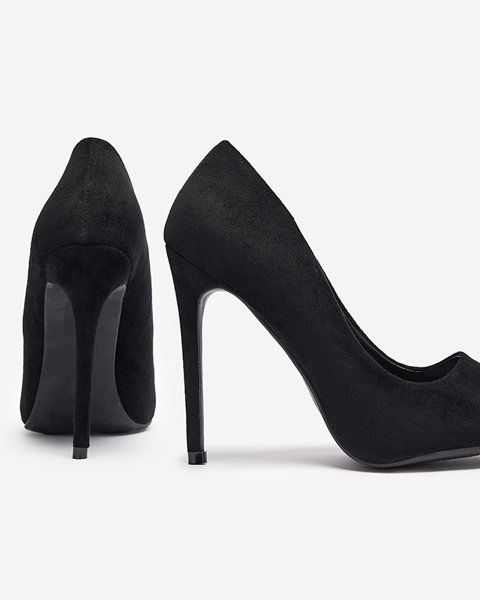 Класичні жіночі туфлі на шпильці з гострим носком чорного кольору Ermak- Взуття
