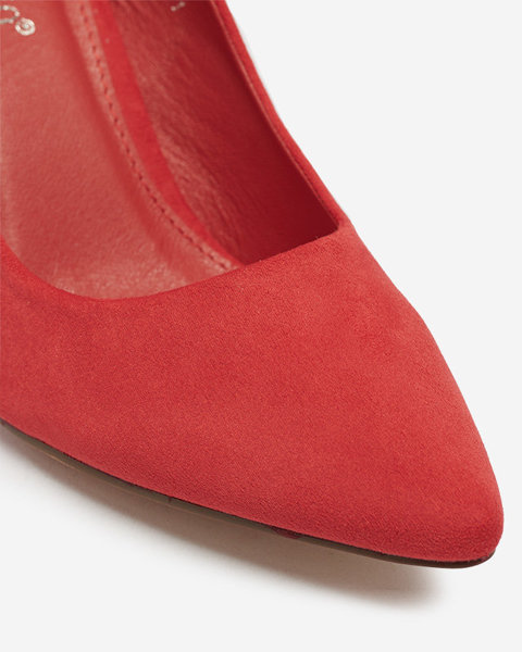 Класичні жіночі туфлі на шпильці з носом-шпилькою червоного кольору Qerma- Footwear