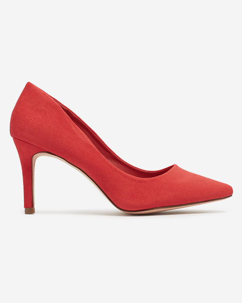 Класичні жіночі туфлі на шпильці з носом-шпилькою червоного кольору Qerma- Footwear