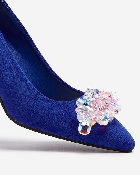 Кобальтові жіночі човники з кольоровими кристалами Xitas - Взуття