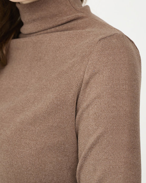 Коричневий жіночий светр напівводолазка - Одяг