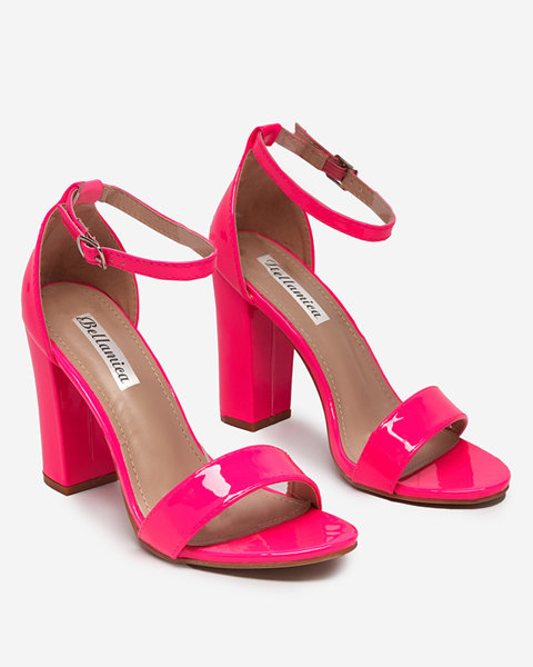 Неонові рожеві жіночі босоніжки на стійки Оліса - Взуття