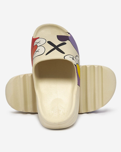 OUTLET Бежеві жіночі тапочки Elmino - Взуття