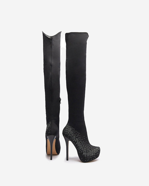 OUTLET Чорні жіночі чоботи на шпильці Agiocio- Footwear