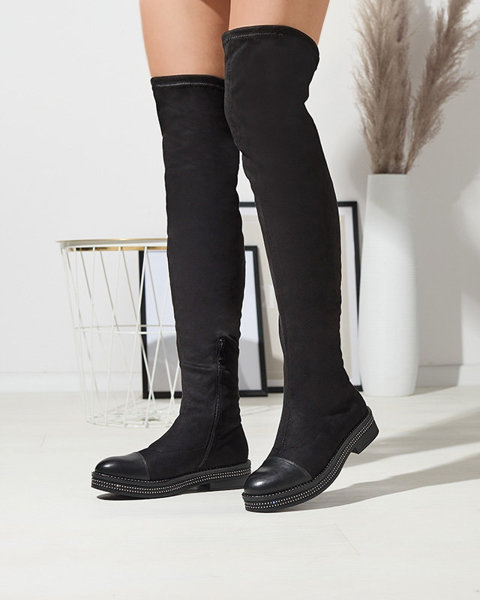 OUTLET Чорні жіночі чоботи вище коліна Meneii-Footwear