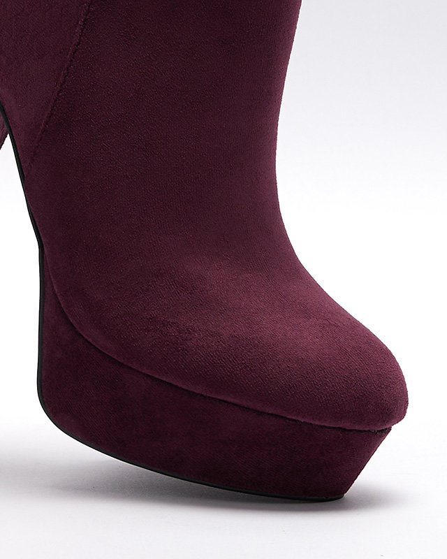 OUTLET Фіолетові жіночі високі чоботи на шпильці Hallisia- Взуття