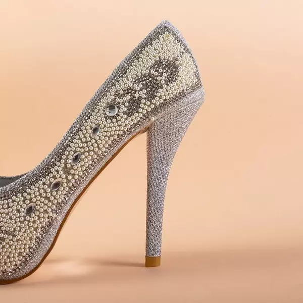 OUTLET Срібні блискучі туфлі на шпильці Marni - Взуття