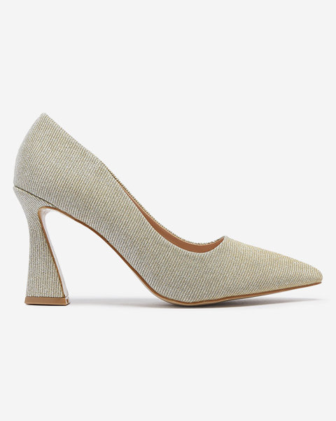 OUTLET Жіночі парчеві туфлі-човники золотого кольору Bluskita - Взуття