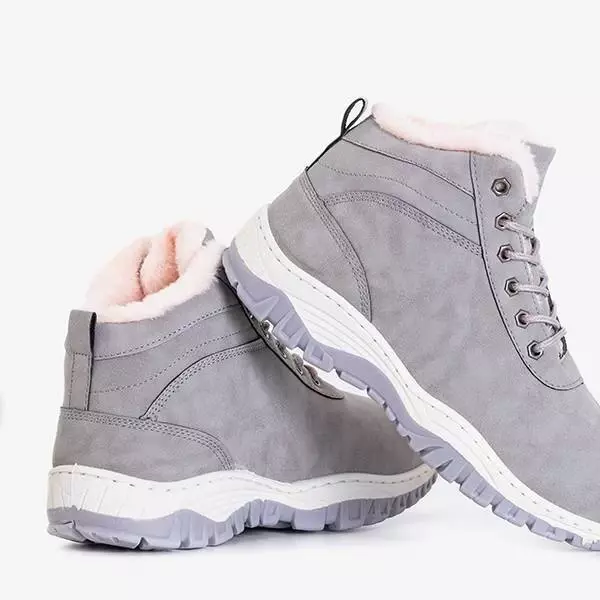 OUTLET Жіночі теплі черевики сірого кольору Leya - Взуття