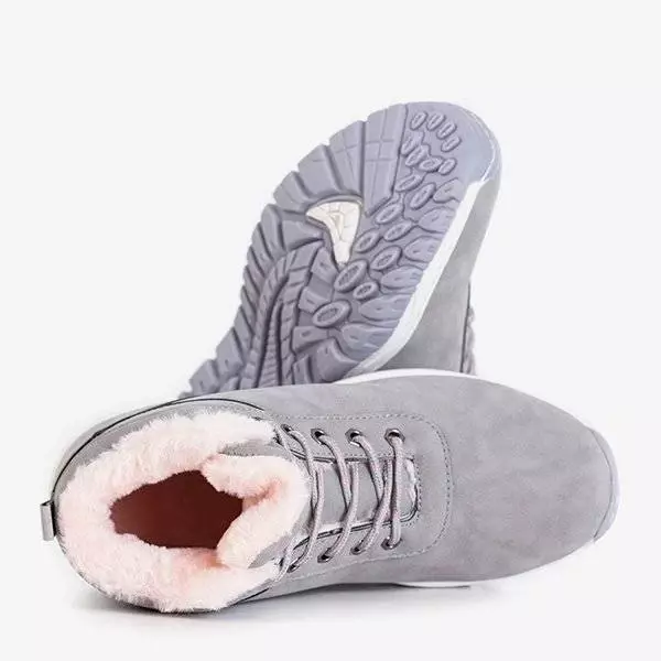OUTLET Жіночі теплі черевики сірого кольору Leya - Взуття