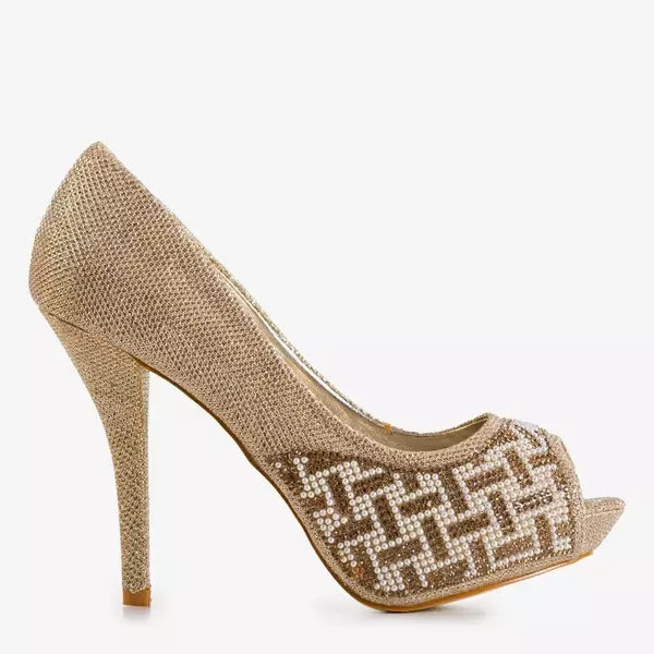 OUTLET Золоті блискучі туфлі на шпильці Cecile - Взуття